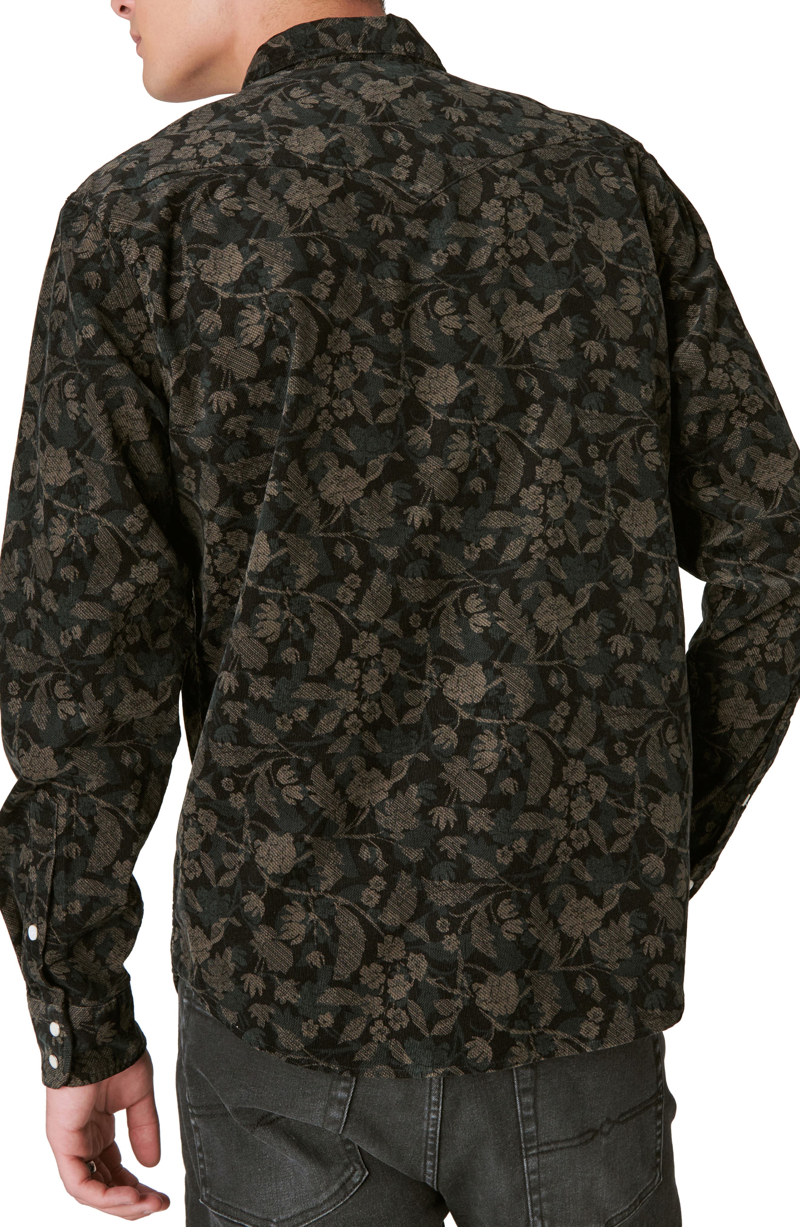 Lucky Brand Men's Corduroy Printed Western Long Sleeve Snap-Front Shirt -  Camo Multi | Smart Closet