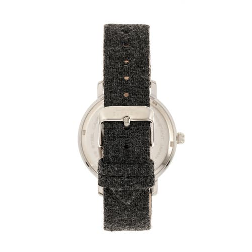 Shop Elevon Northrop Wool-overlaid Leather-band Watch In Charcoal/navy