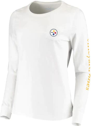 Cuce Women's Cuce White Pittsburgh Steelers Sequin Fleece V-Neck T-Shirt