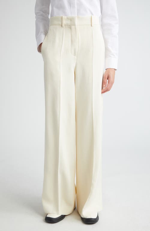 Jil Sander Tailored Wide Leg Twill Trousers in 105 Chalk at Nordstrom, Size 10 Us