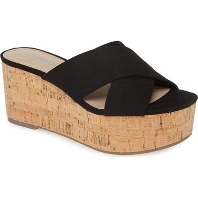 Charles By Charles David Civil Platform Wedge Slide Sandal, Black