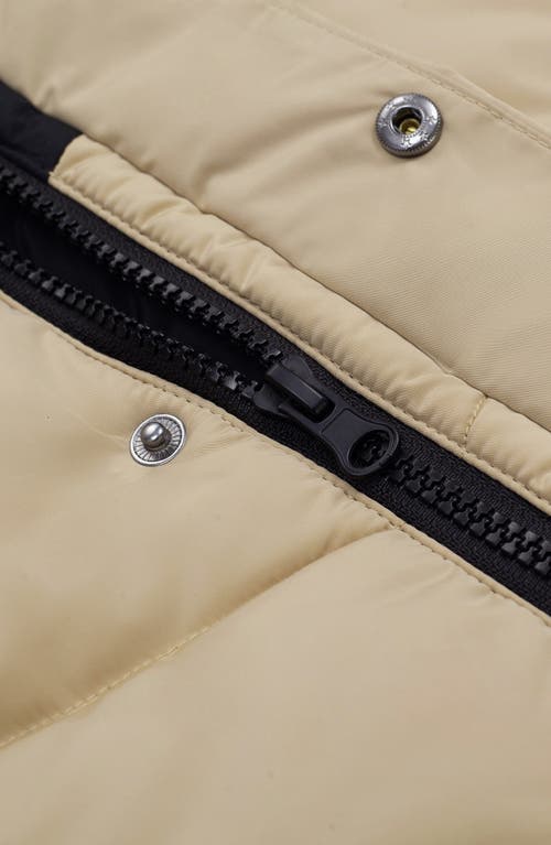 Rokka&rolla Toddler Fleece Lined Puffer Coat With Removable Trim In Khaki