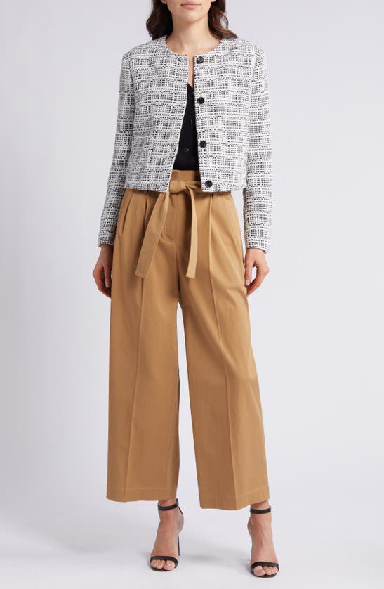 Shop Hugo Boss Boss Tenoy Belted Wide Leg Pants In Iconic Camel