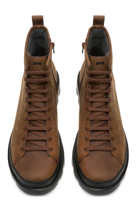 Camper Brutus Combat Boot In Medium Brown