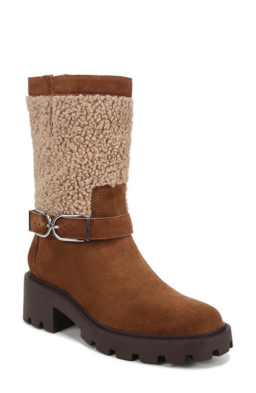 Franco Sarto Elle Lug Sole Bootie with Faux Shearling Trim Brown at Nordstrom,