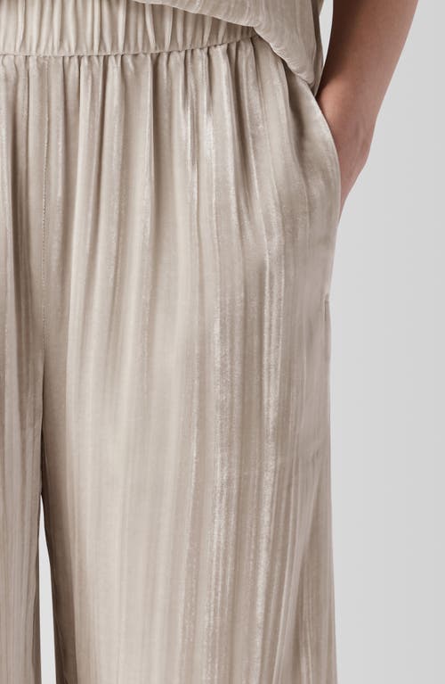 Shop Eileen Fisher Pleated Velvet Ankle Wide Leg Pants In Almond