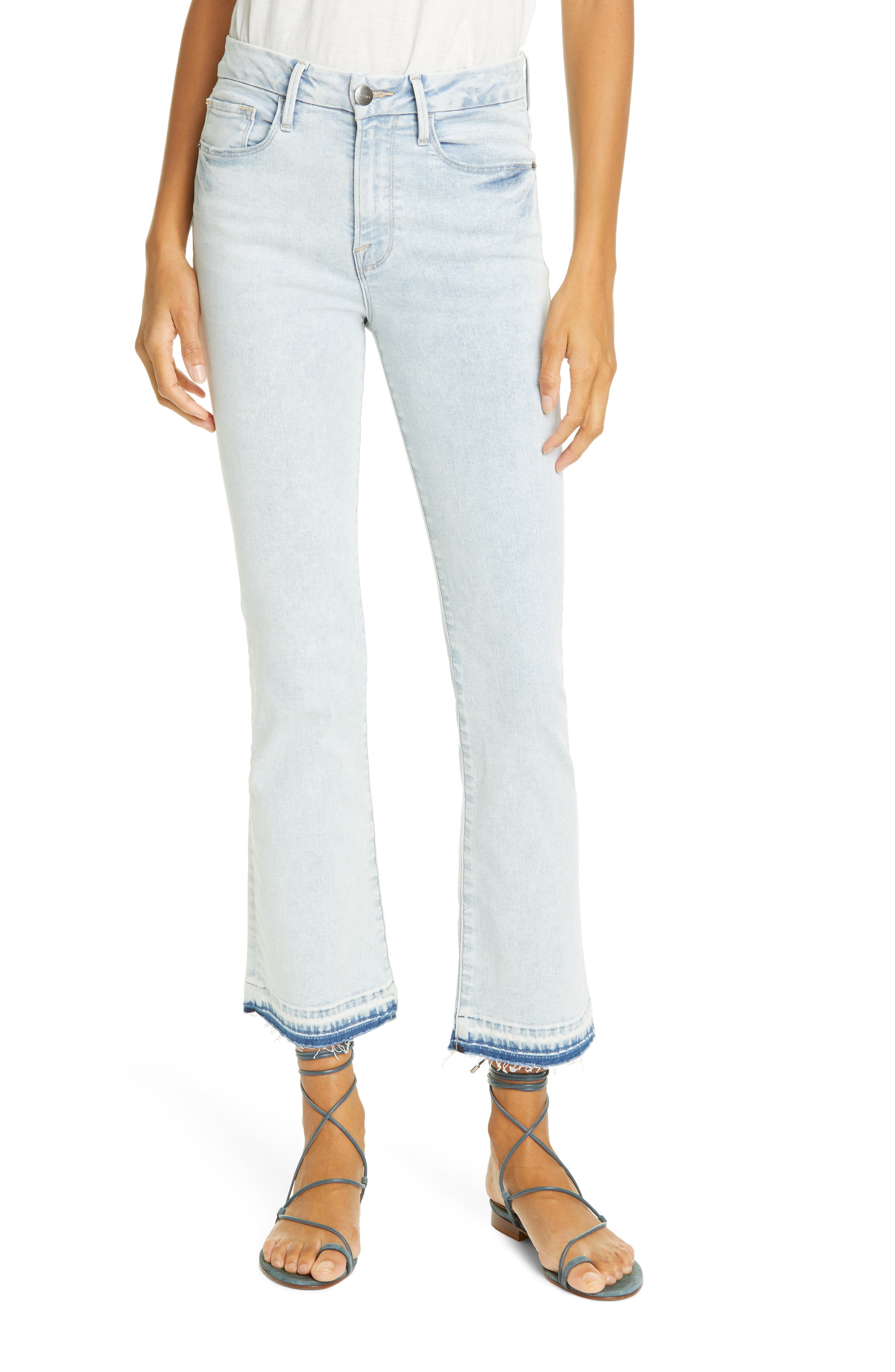 Frame Le Crop Mini High Waist Release Hem Bootcut Jeans Pali
