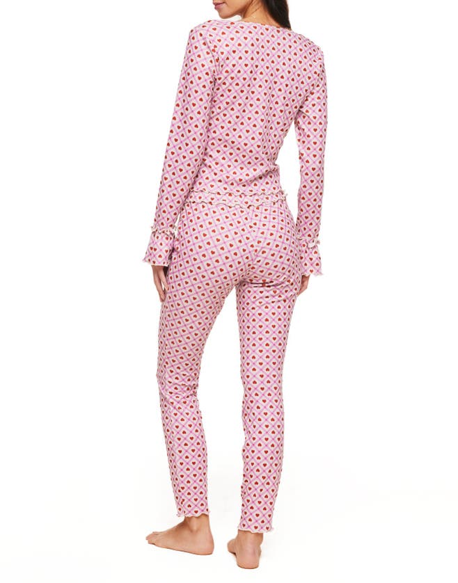 Shop Adore Me Audra Pajama Long Sleeve Top & Legging Set In Novelty Pink