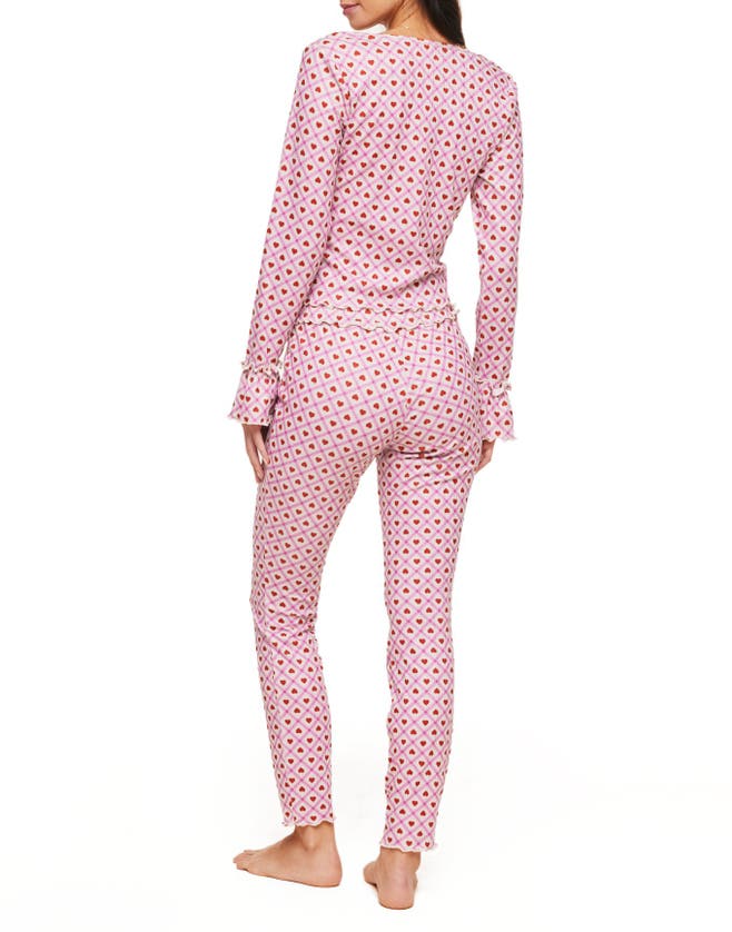 Adore Me Audra Women's Pajama Long Sleeve Top & Legging Set In Novelty Pink