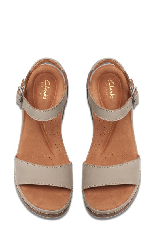 Shop Clarks Kassanda Lily Wedge Sandal In Stone Nubuck