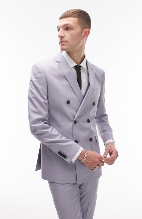 Skinny Fit Double Breasted Sport Coat