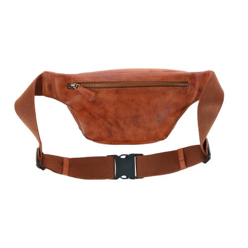 TRAFALGAR TRAFALGAR CAELEN LEATHER ADJUSTABLE WAIST PACK SLING BAG 