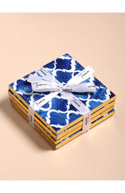 Tiramisu Set Of 4 Resin Coasters In Blue