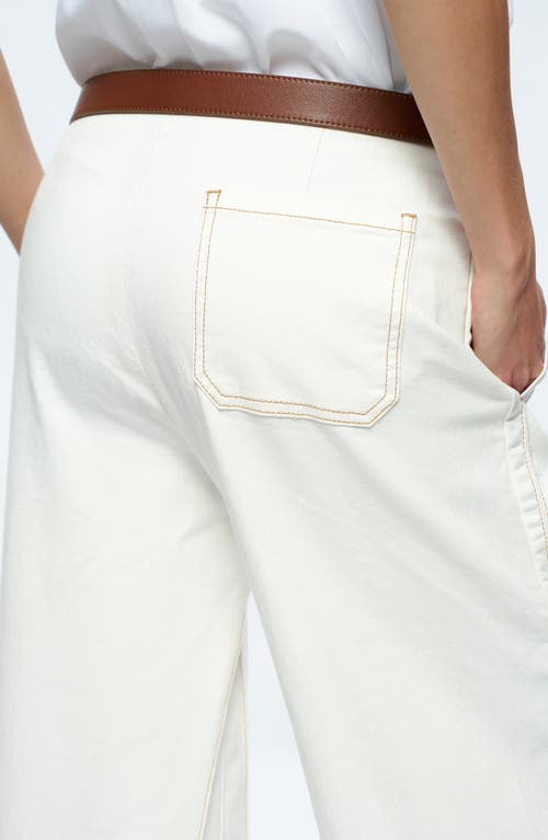Bayeas Timothy Low Rise Ankle Wide Leg Jeans In Cream
