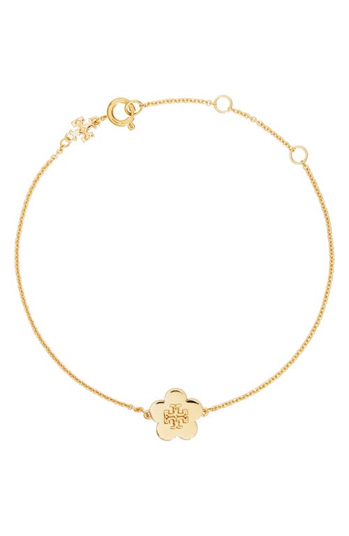 Tory Burch Kira Flower Bracelet In Tory Gold