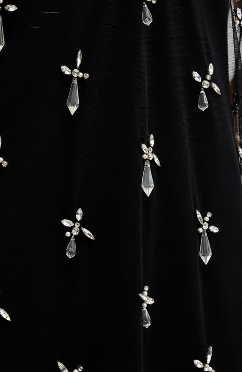 Shop Allsaints Kai Crystal Mesh Sleeveless Dress In Black