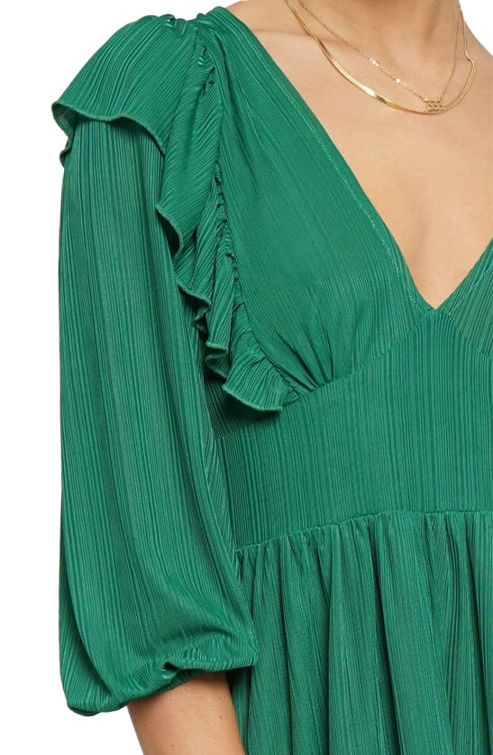 Shop Know One Cares Ruffled Fit & Flare Dress In Green