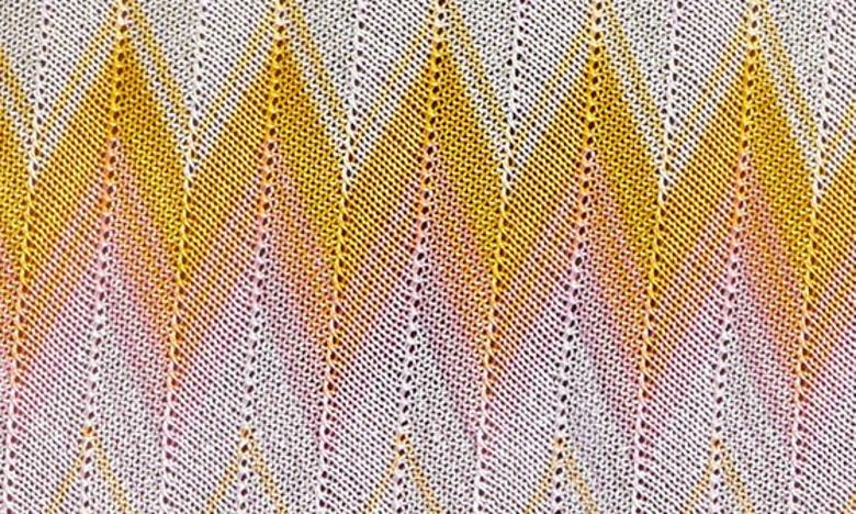 Shop Missoni Metallic Chevron Stripe Knit One-piece Swimsuit In Multicolor White Base
