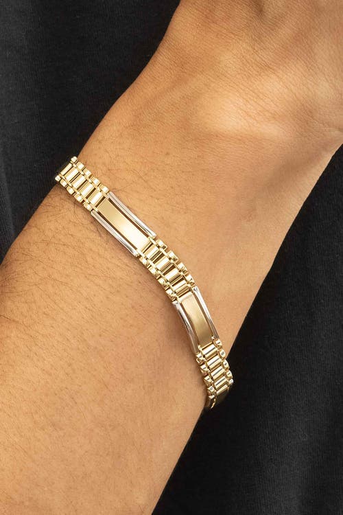 Shop Oradina 10k Two Tone Gold Bogart Bracelet In 10k Two-tone Gold