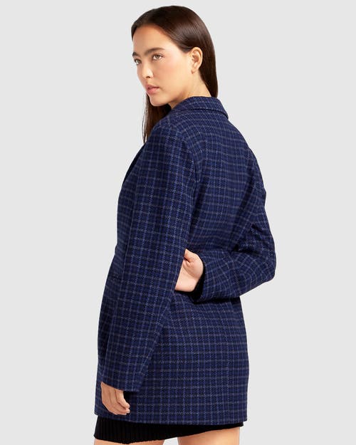 Shop Belle & Bloom Cambridge Oversized Wool Blazer In Blue