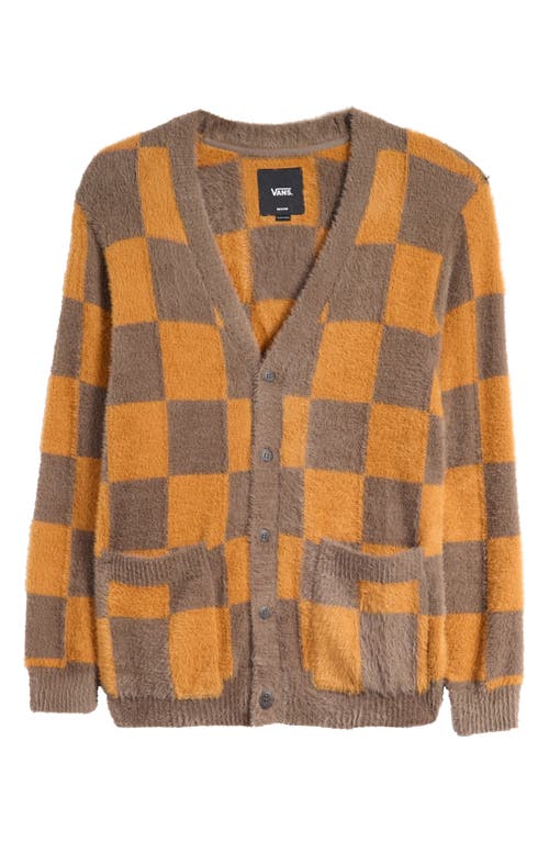 Shop Vans Canfield Checkerboard Cardigan In Bungee Cord/brown Sugar