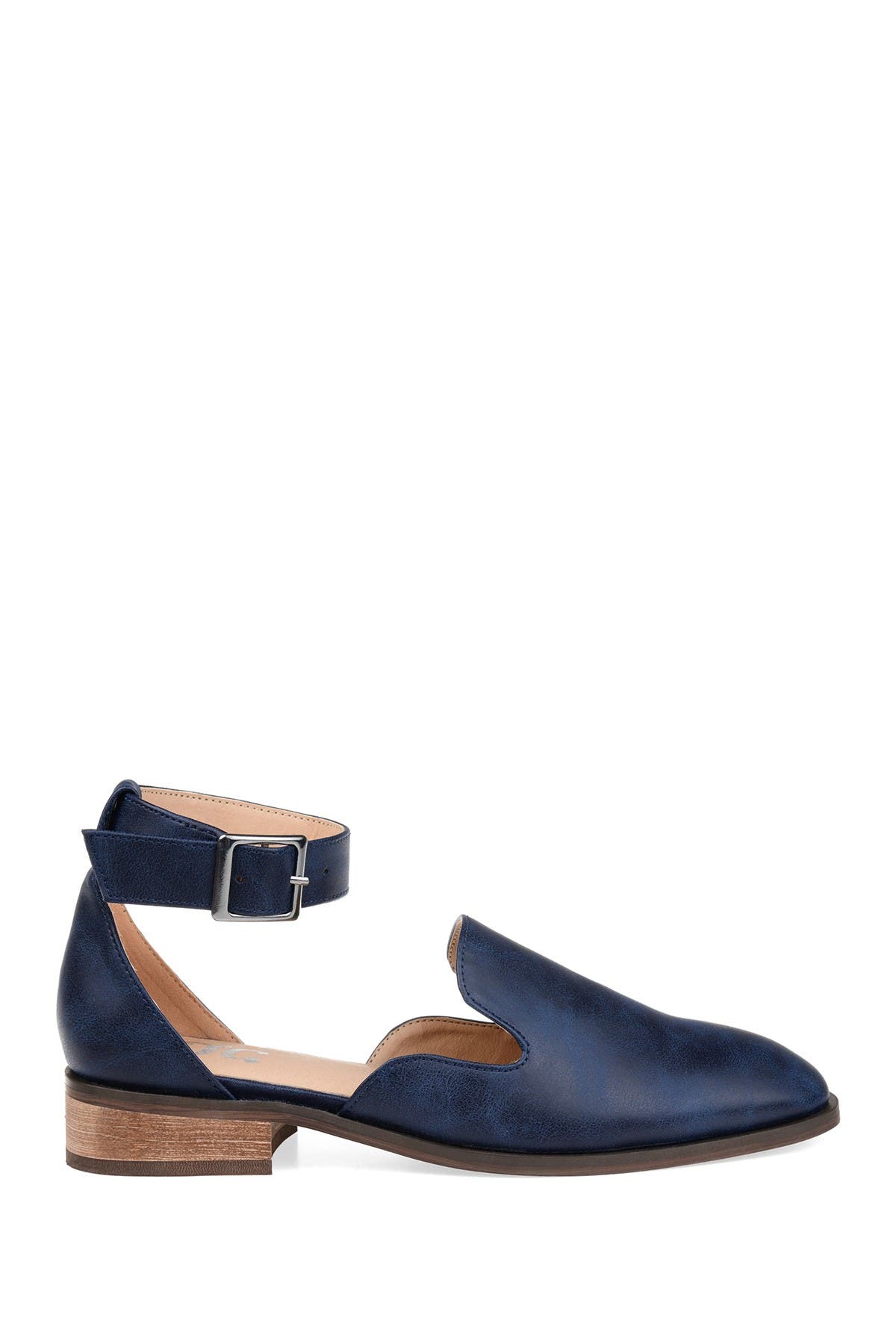 Journee Collection Loreta Ankle Buckle Flat In Navy2