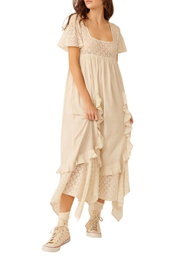 Shop Free People Bring The Romance Handkerchief Hem Maxi Dress In Harbor Fog