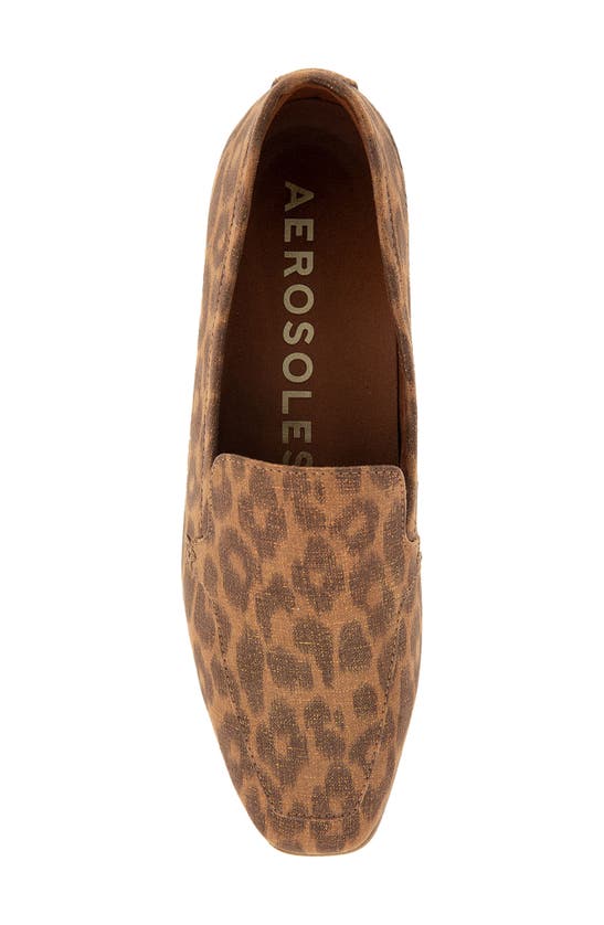 Shop Aerosoles Paynes Loafer In Leopard Metallic Fabric
