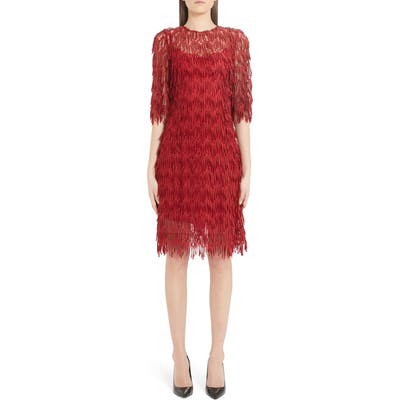 Dolce & gabbana Fringe Detail Sheath Dress, US / 42 IT - Red
