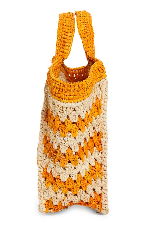 Shop Eilaf Howdah Crochet Raffia Tote In Orange