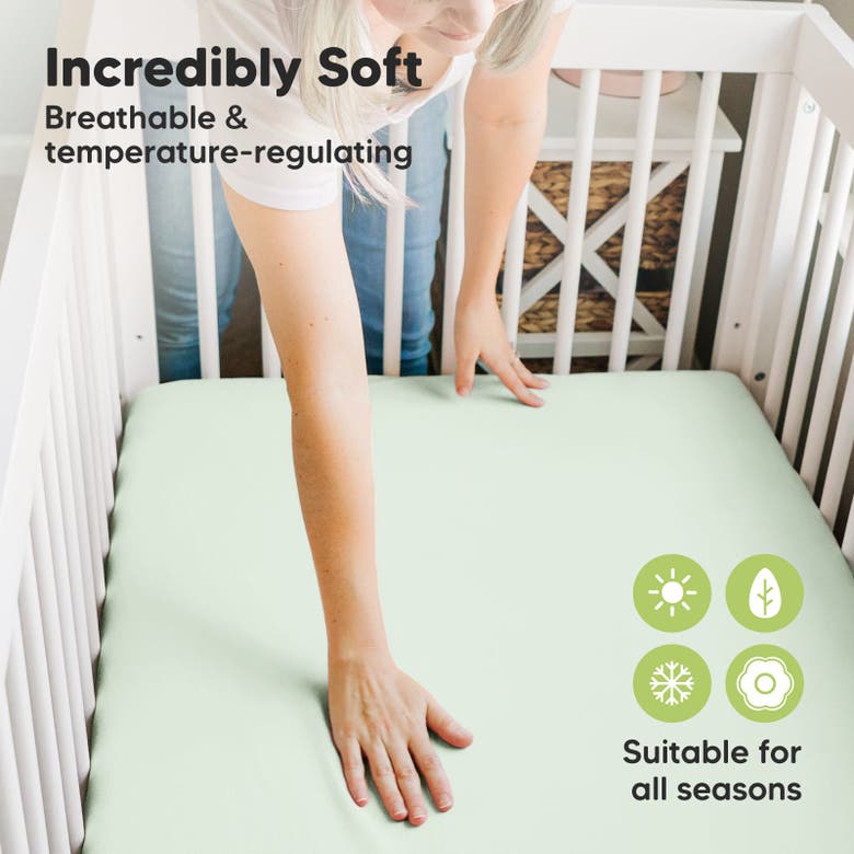 Keababies Isla Fitted Mini Crib Sheets In Aloe
