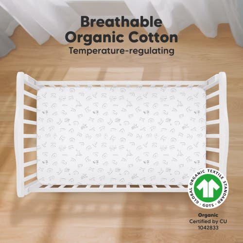 Shop Keababies Soothe Fitted Crib Sheet In Abc Land Cloud