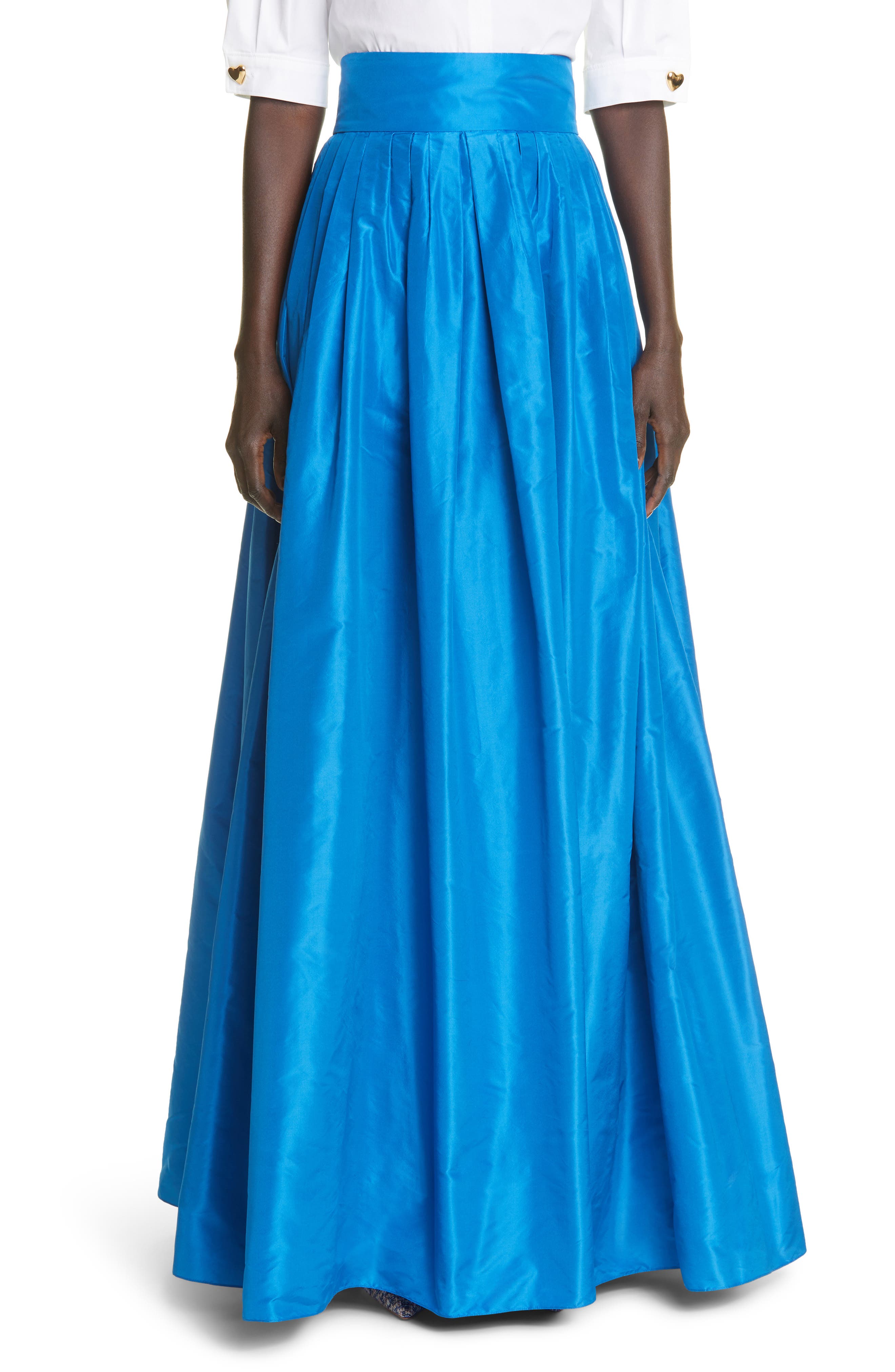 Carolina Herrera Silk Taffeta Ballgown Skirt in Baltic Blue at Nordstrom, Size 14