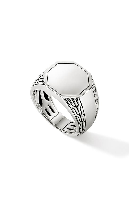 Shop John Hardy Octagon Signet Ring In Silver