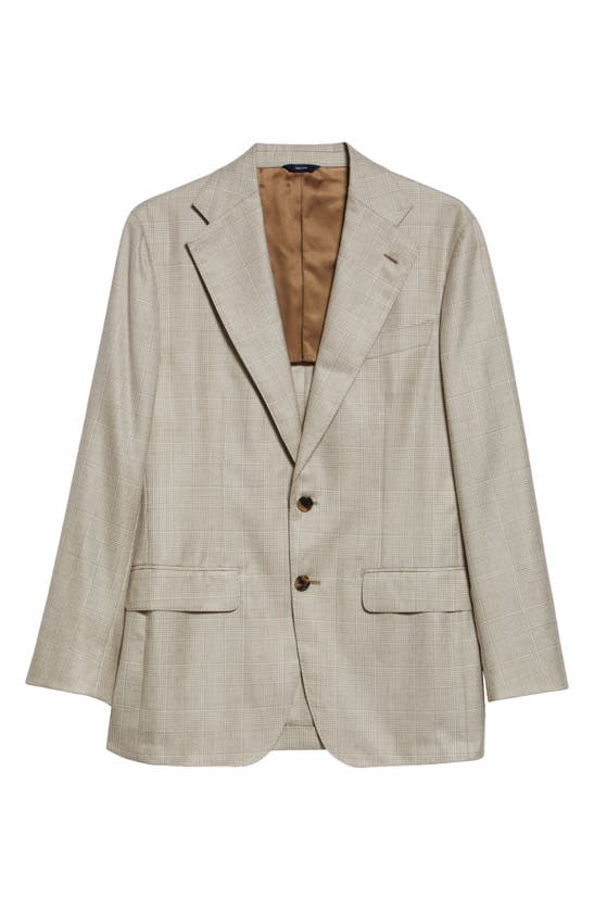 Thom Sweeney Glen Plaid Cashmere & Silk Sport Coat In Oat Check