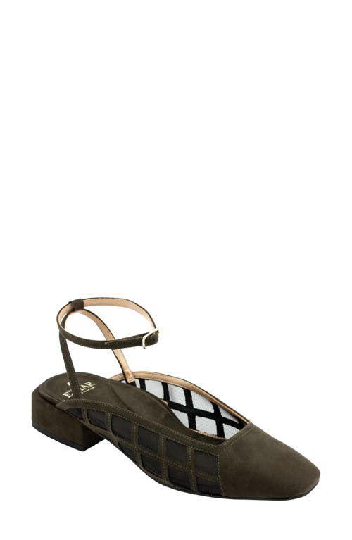 E'MAR Everyday Ankle Strap Pump in Olive Green