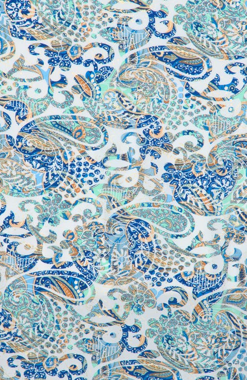 La Fiorentina Silk-blend Printed Scarf In Blue