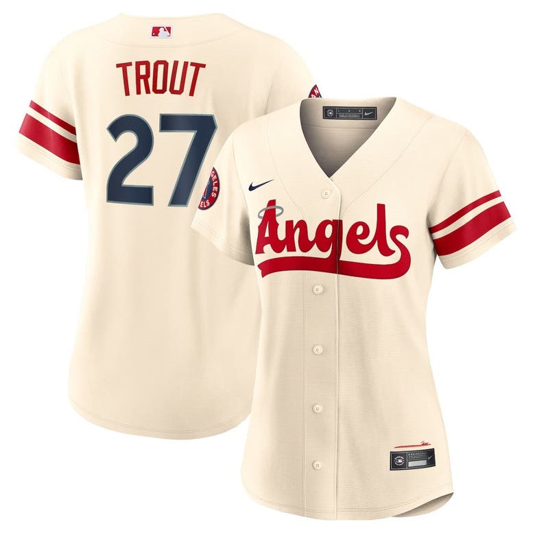 Nike Mike Trout Cream Los Angeles Angels 2022 City Connect Replica