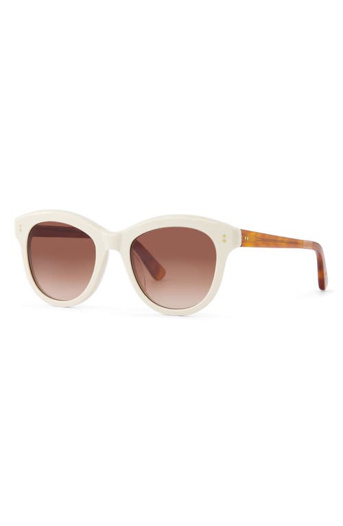 Toms Gwyneth 52mm Round Sunglasses In Chalk/honey Tortoise/brown