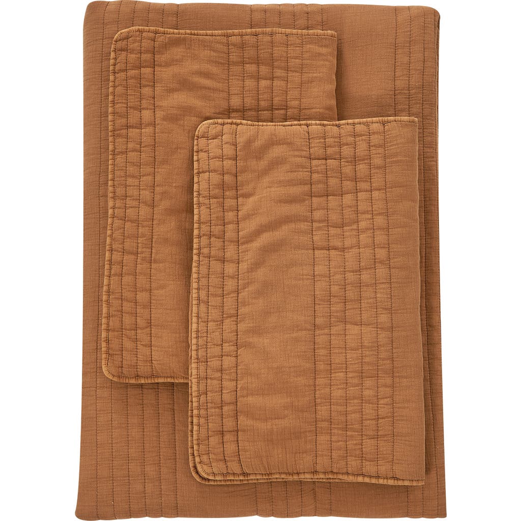 Melange Home Stone Washed Quilt & Sham Set In Rust Orange