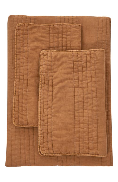 Melange Home Stone Washed Quilt & Sham Set In Rust Orange