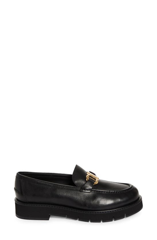 Ferragamo Maryan Chunky Sole Loafers With Gold-tone Hardware In Nero