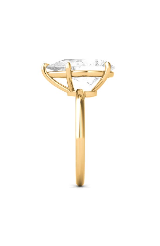 Hautecarat Pear Cut Lab Created Diamond 18k Gold Ring In 18k Yellow Gold