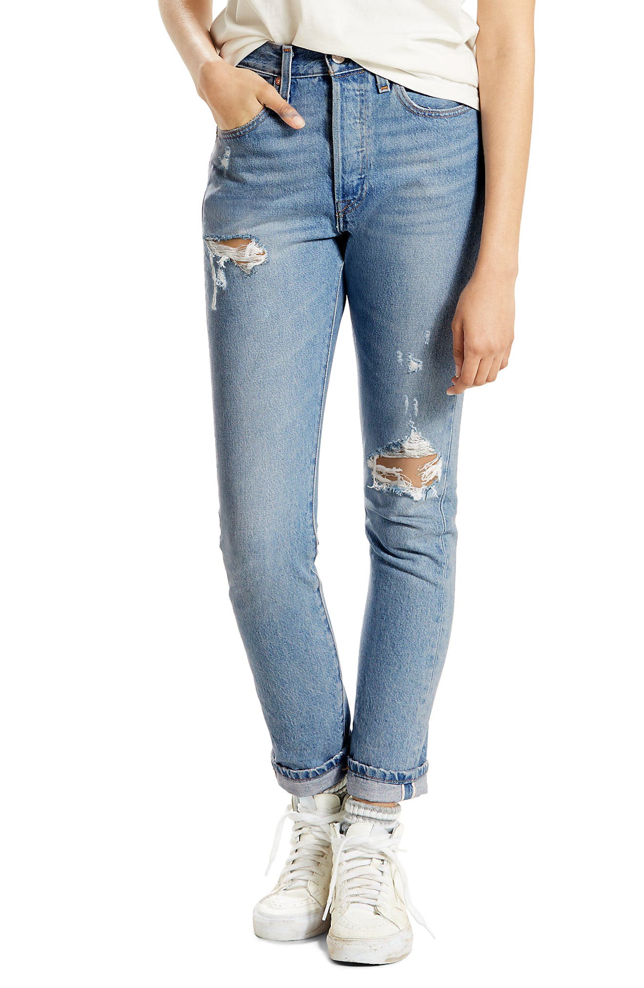 501 High Waist Skinny Jeans (Can 