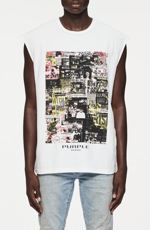 PURPLE BRAND Graphic Muscle Tee White at Nordstrom,