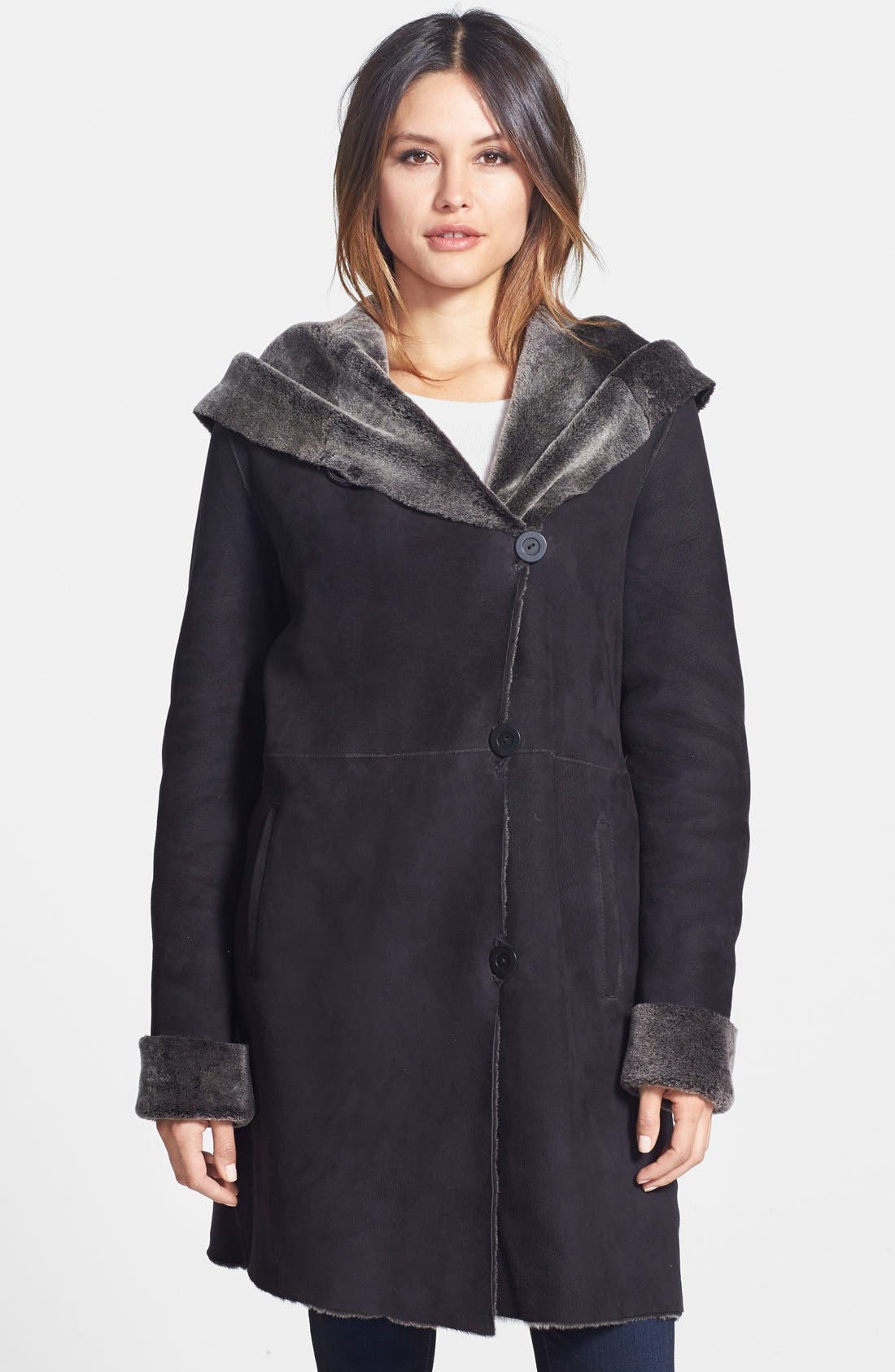 Blue Duck Genuine Shearling Hooded Coat Nordstrom