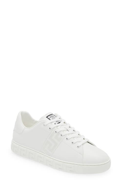 Barocco Greca Jacquard Low Top Sneaker in 2W320-White White