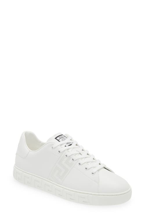 Shop Versace Barocco Greca Jacquard Low Top Sneaker In White White