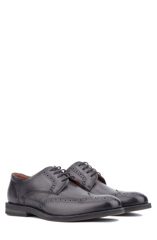 Shop Vintage Foundry Irwin Wingtip Derby In Dark Grey