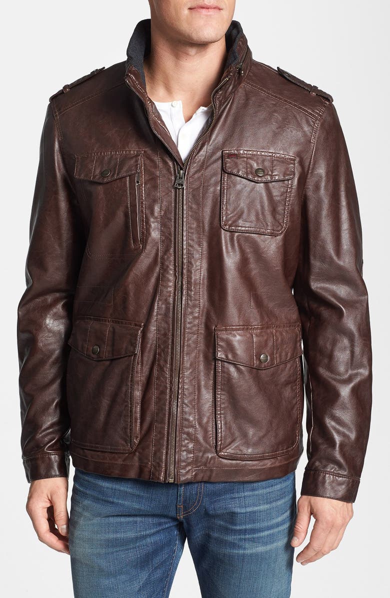 Faux Leather Field Jacket